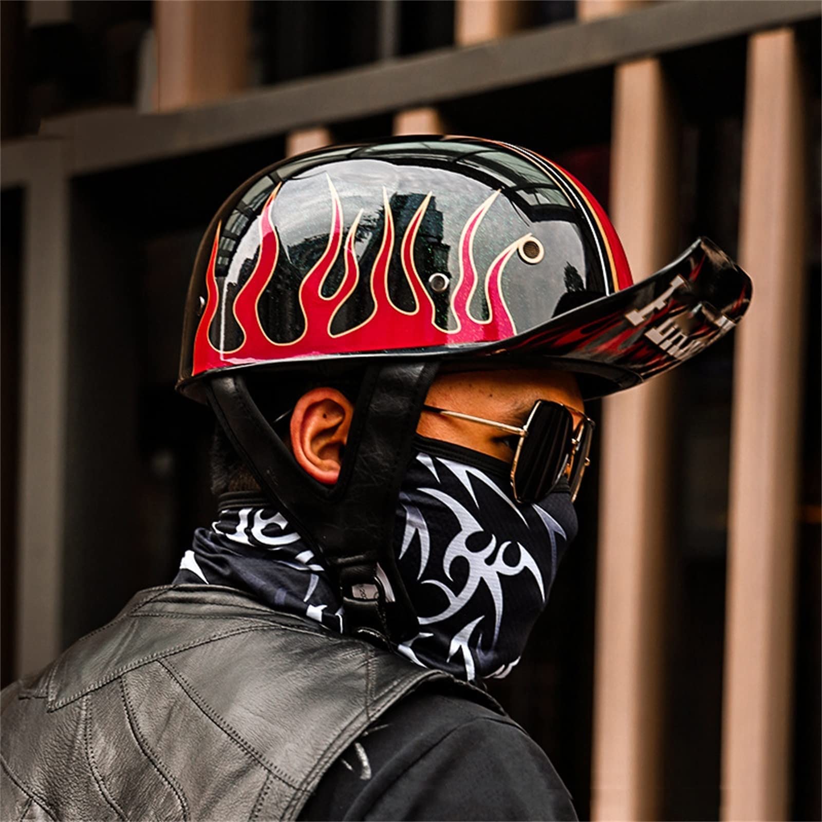 Motorfiets Half Helm Retro Motorhelm Shell Met ECE Scooter Cruiser Chopper Volwassen Mannen Vrouwen Jet Vizier 674203022