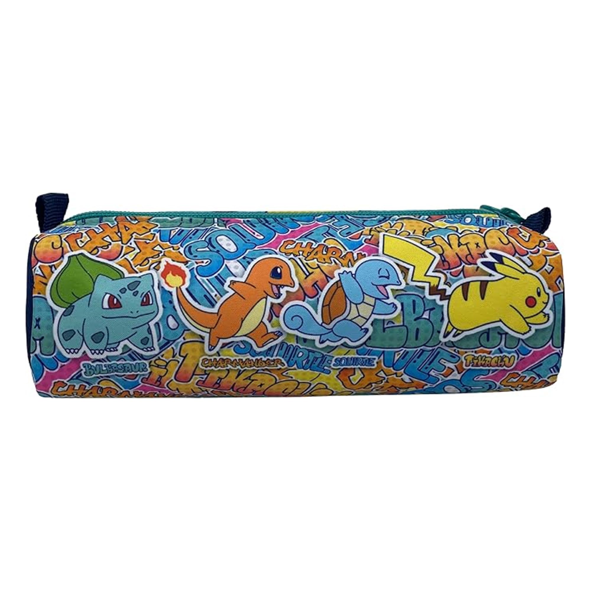 CyP Brands- Pokémon- Estuche cilíndrico, Portatodos, Material Escolar, Pikachu,Squirtle. Charmander. Bulbasaur Estuche, Multicolor, Producto Oficial