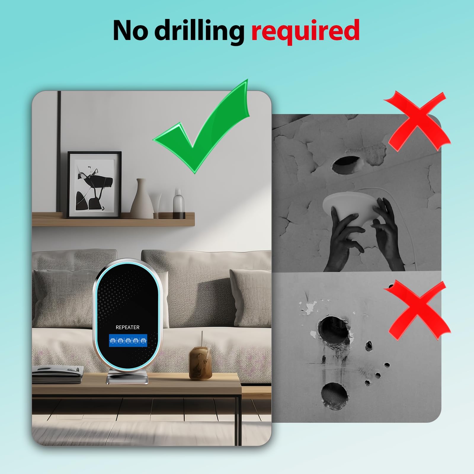 Amplificatore Segnale Cellulare per Casa fino a 150㎡, Facile Installazione con Antenna Incorporata, Display LCD HD, Ripetitore Segnale Cellulare 5G LTE 4G per Wind Tre,TIM,Iliad