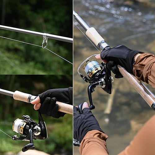 Miniatura 5 de Juego combinado de caña de pescar de fibra de carbono, carrete giratorio de 6.9 ft6.89 pies, kit de accesorios de 145 piezas para pesca de agua
