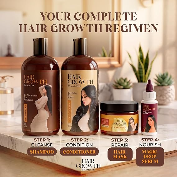 Hair Growth Magic Drop Serum by Jailyne Ojeda Fast-Absorbing, Scalp Revitalizing Formula Promotes Thicker, Healthier Hair with Botanical Extracts & Keratin Made in USA
