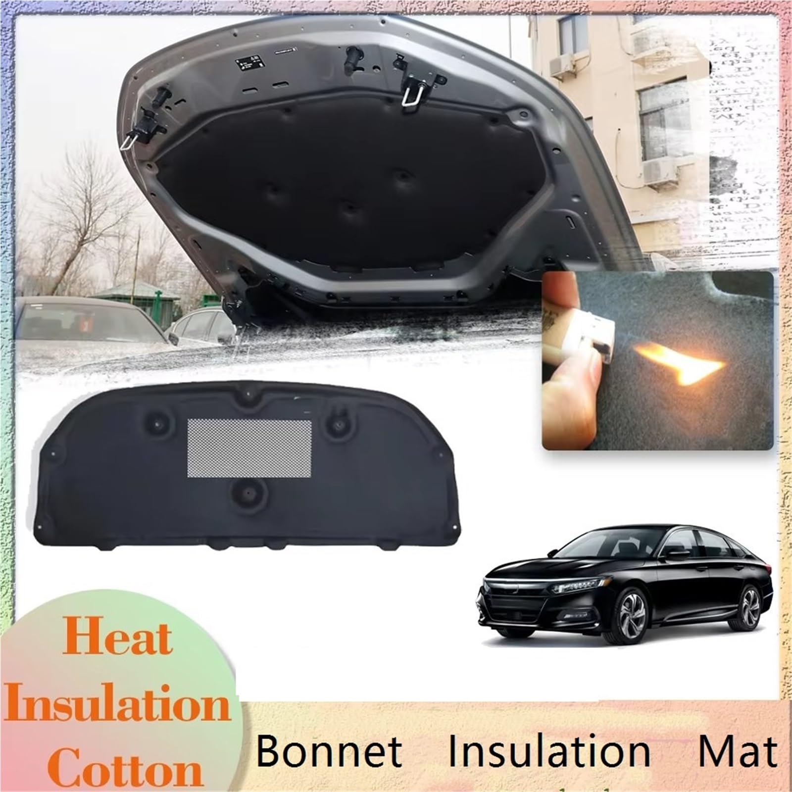Compatible Con Accord 10th Gen CV1 CV2 CV3 2018-2022 Almohadilla De Aislamiento Acústico Térmica Negra Almohadilla Antiruido Insonorizada