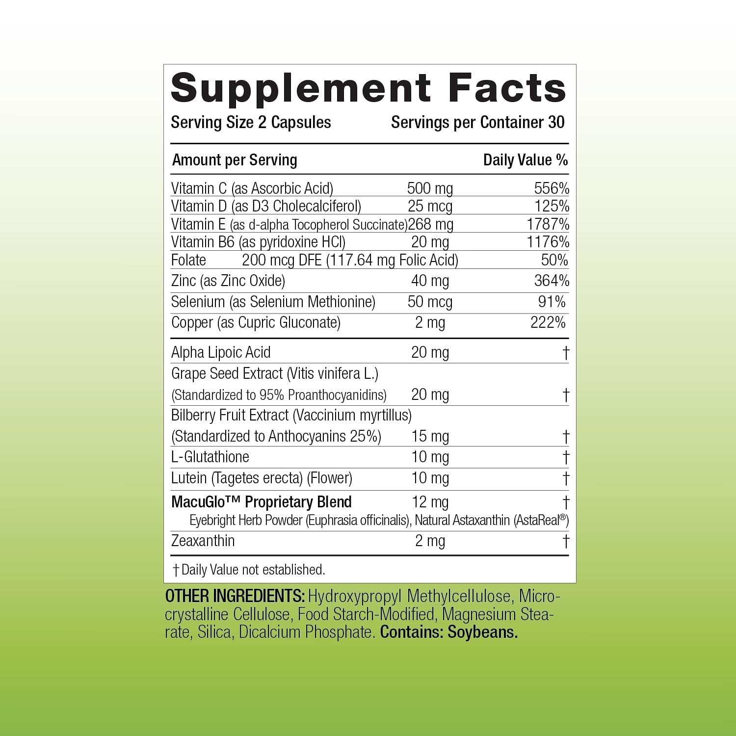 EyeScience – Macular Health Formula – Capsules – Complete Nutritional Supplement for Eye Health - Contains Lutein, Zeaxanthin, Vitamin C, D, E & B6 (60 Count (Pack of 1)) — Amazon image 3
