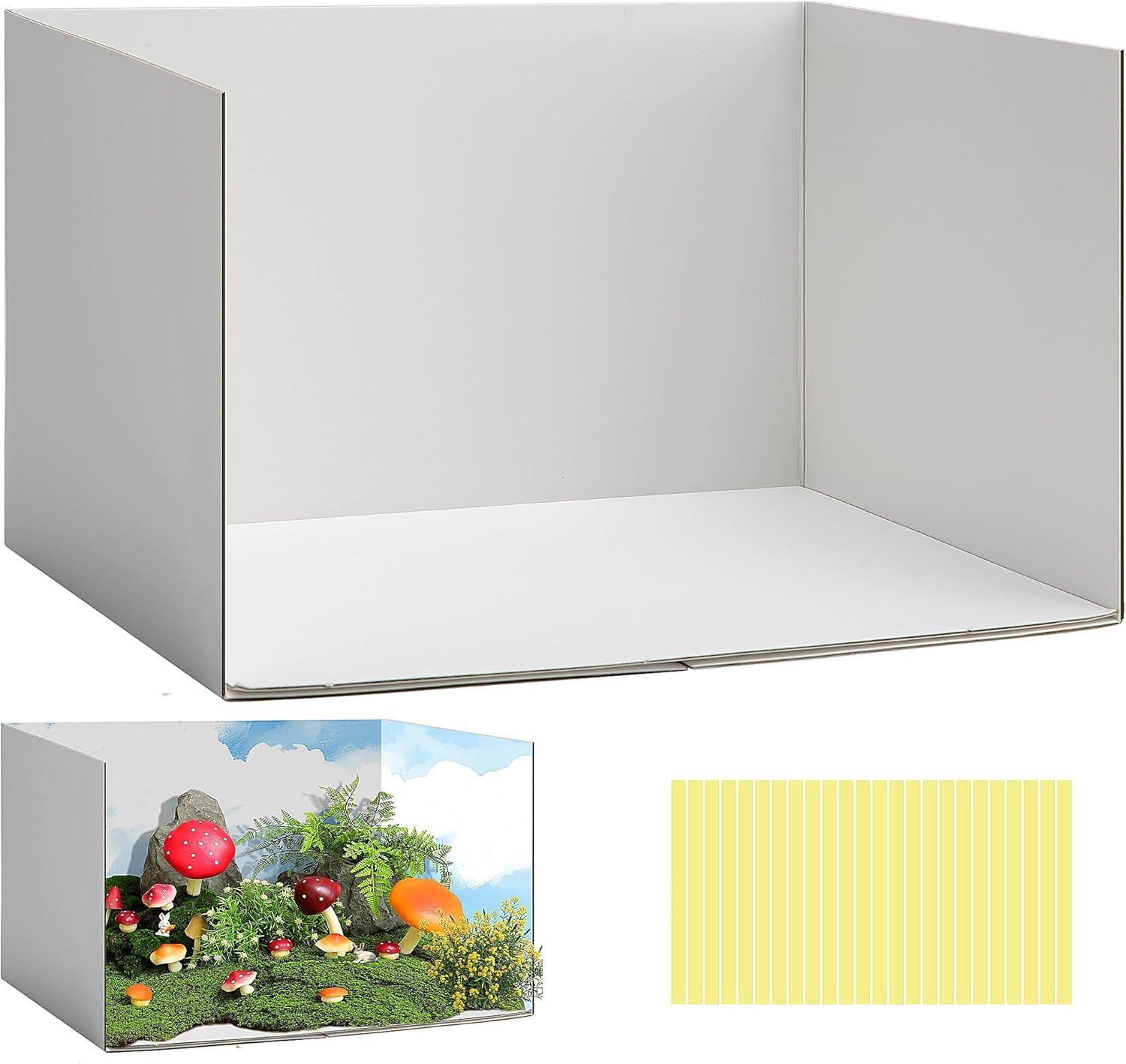 DZrudun Diorama Box for School Projects - 13.7" Large Cardboard Diorama Kit with 4 Habitat Themes - Paintable DIY Display Case for Kids (Rainforest, Polar, Dinosaur, Desert) - 13.7 X 8.7 X 8.3 Inch