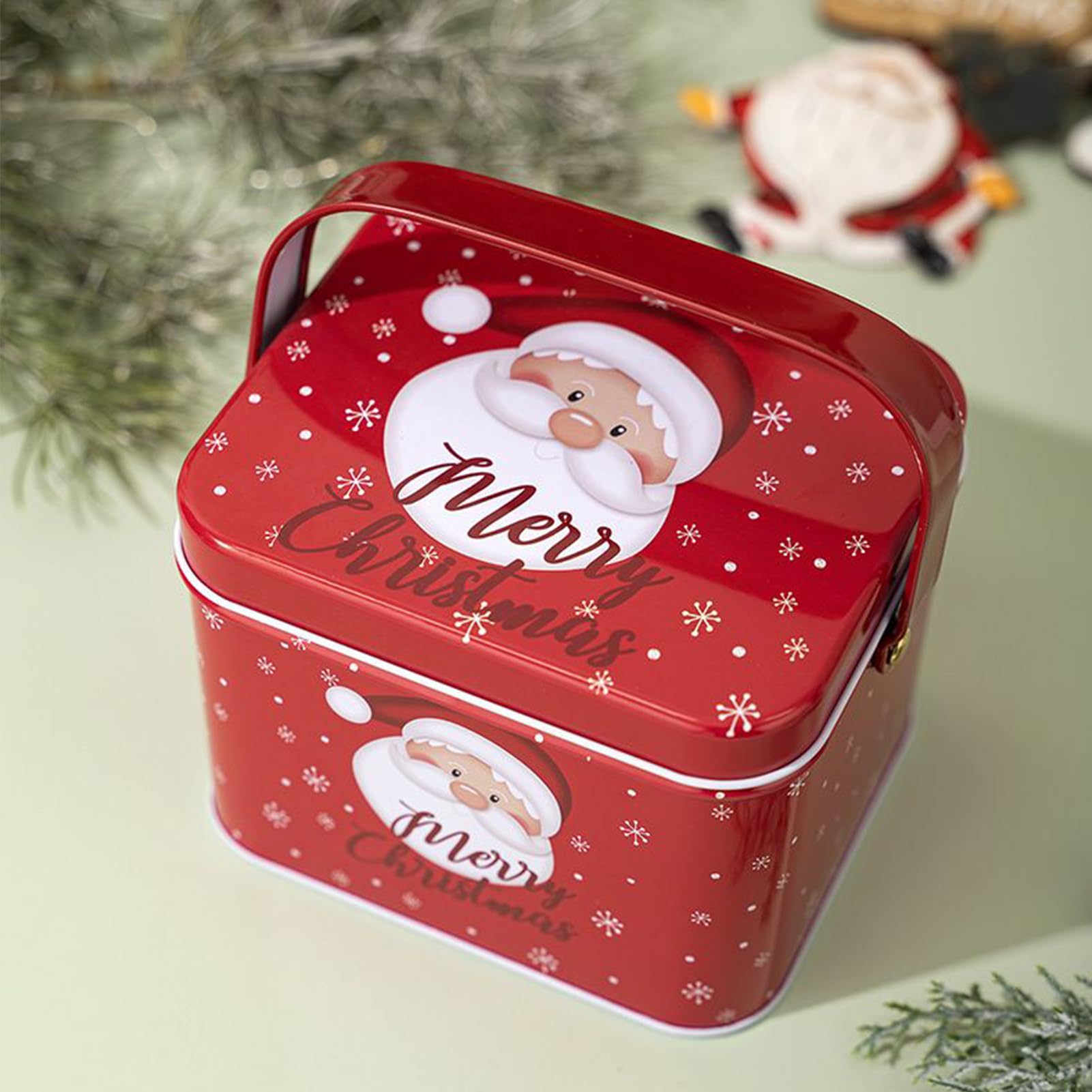 Boîtes à Biscuits en Métal 6 Pièces En Métal Réutilisable Pour Noël | Boîte à Bonbons Vide pour Collations pour Artisanats Chocolat Bijoux Cadeaux de Fête Anniversaire Nouvel An