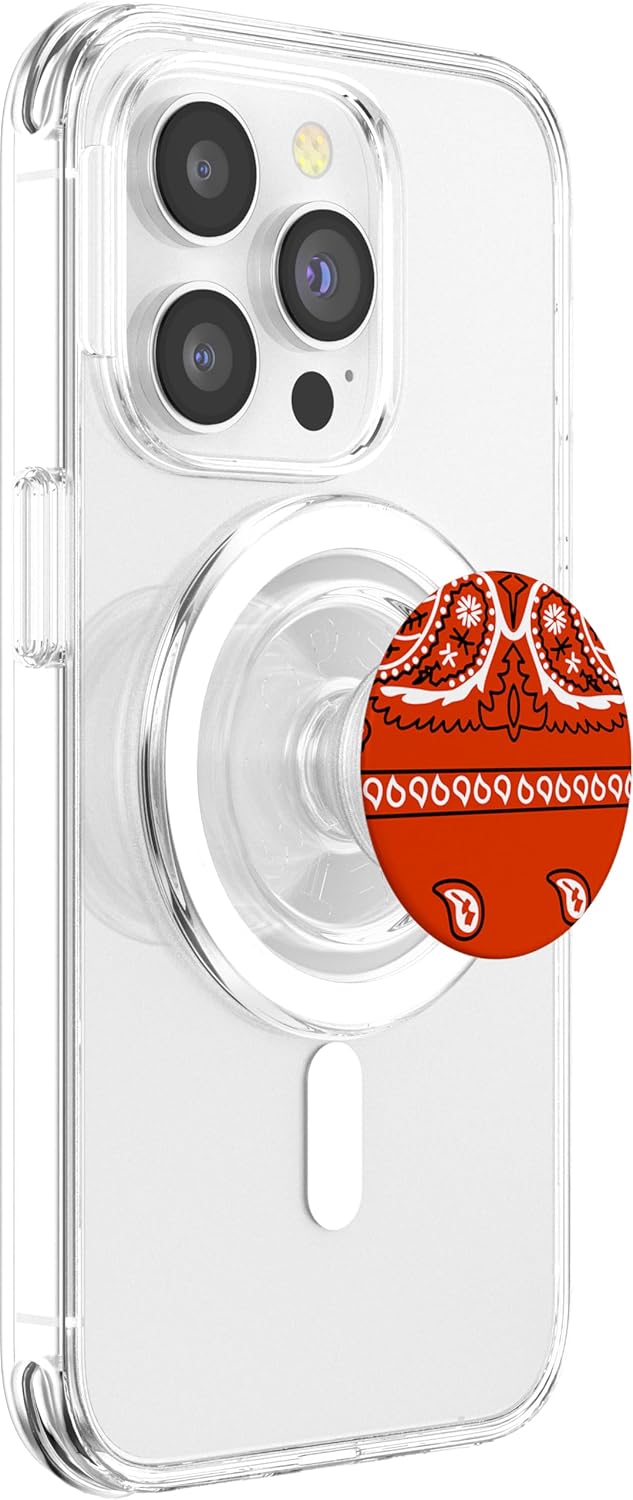 Red Colored Bandana PopSockets PopGrip: Swappable Grip for Phones & Tablets PopSockets PopGrip for MagSafe