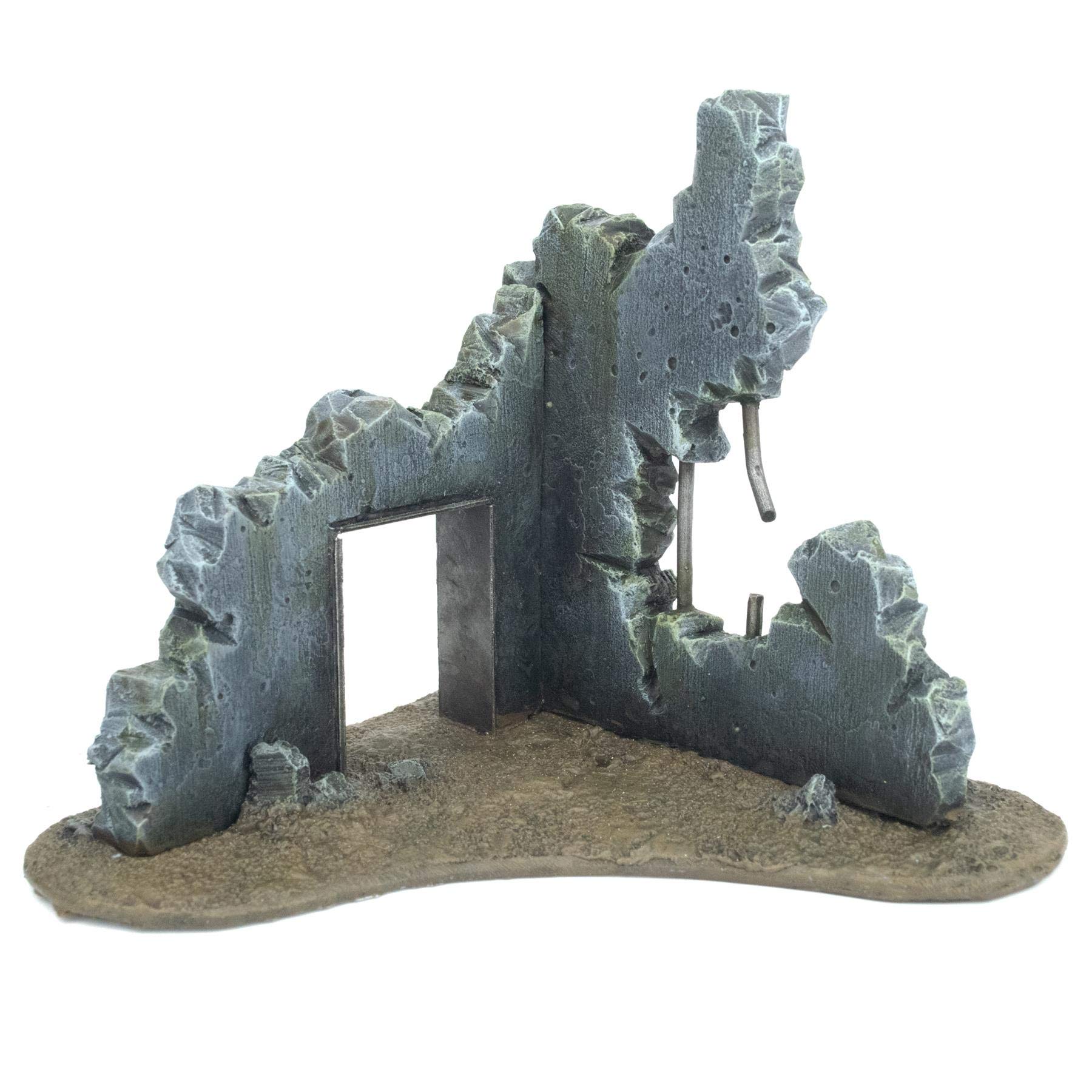 Sci fi Hive Industrial Skirmish Terrain Wargame Destroyed Corner Building 28mm