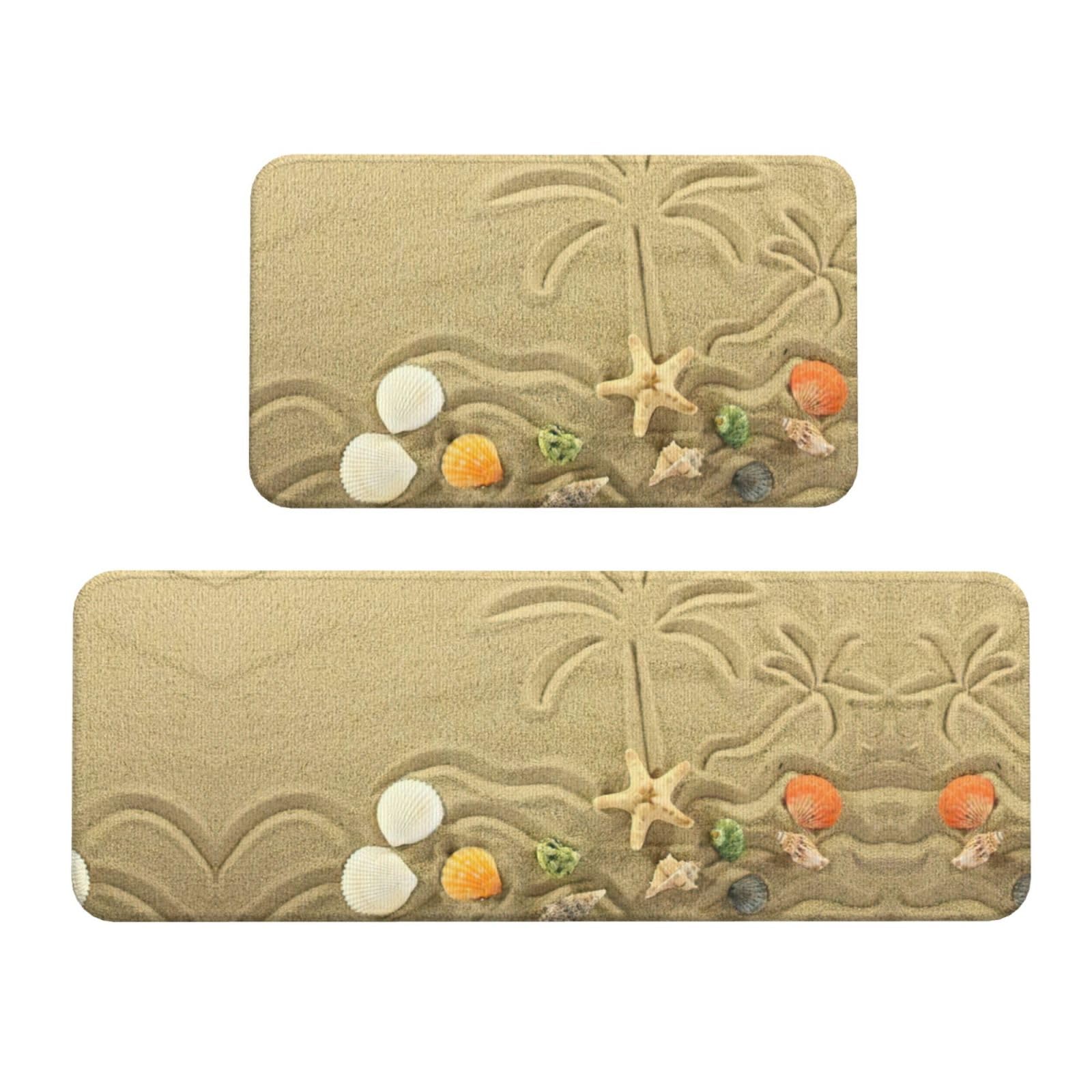 Tapis de cuisine antidérapants EdWal lot de 2 imperméables design étoiles de mer