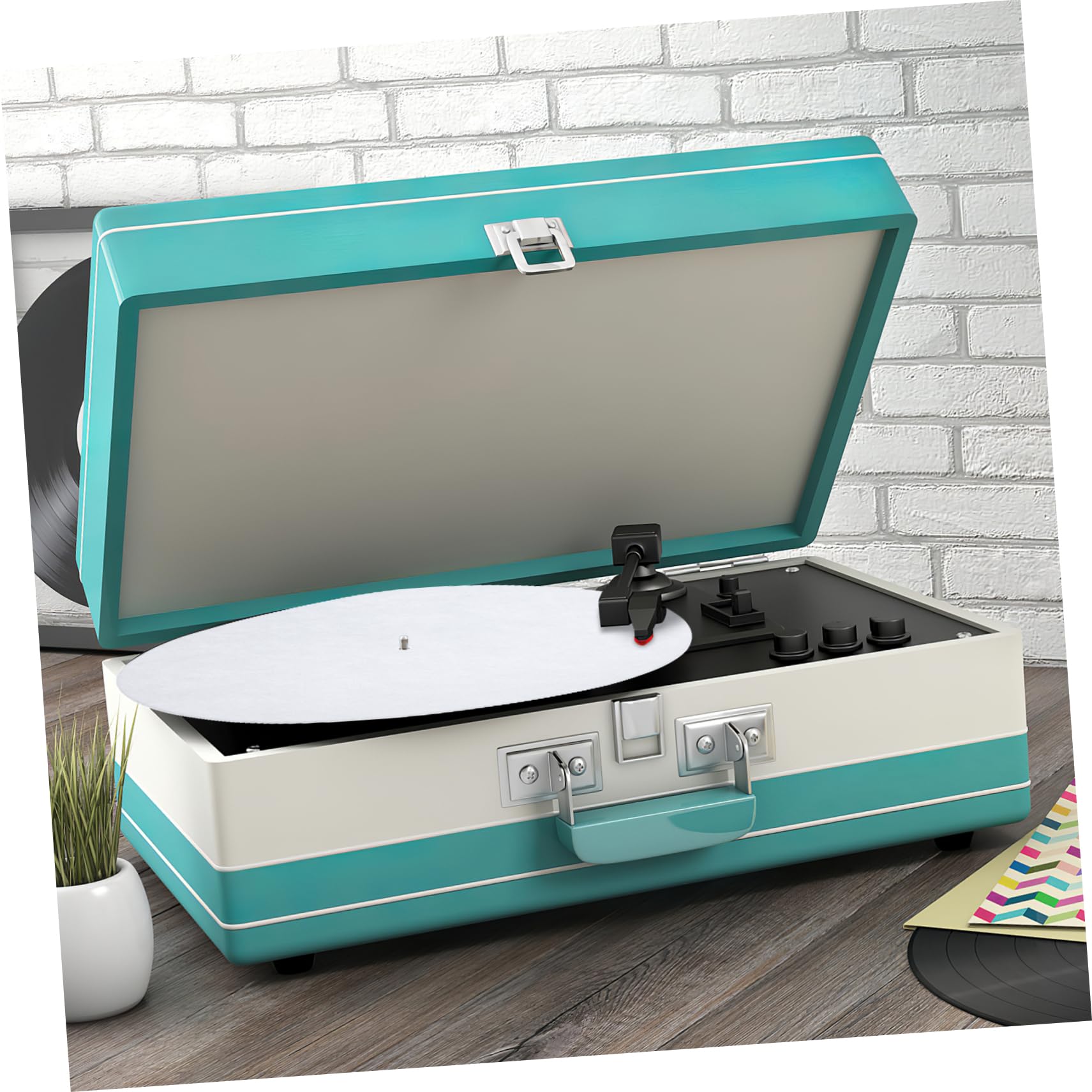 Abaodam 3pezzi Tappetino Antistatico Per Giradischi Lana Riduzione Delle Compatibile Con Tutti Piattaforma Standard Colore Bianco Design Antiscivolo Per Audio Ottimale