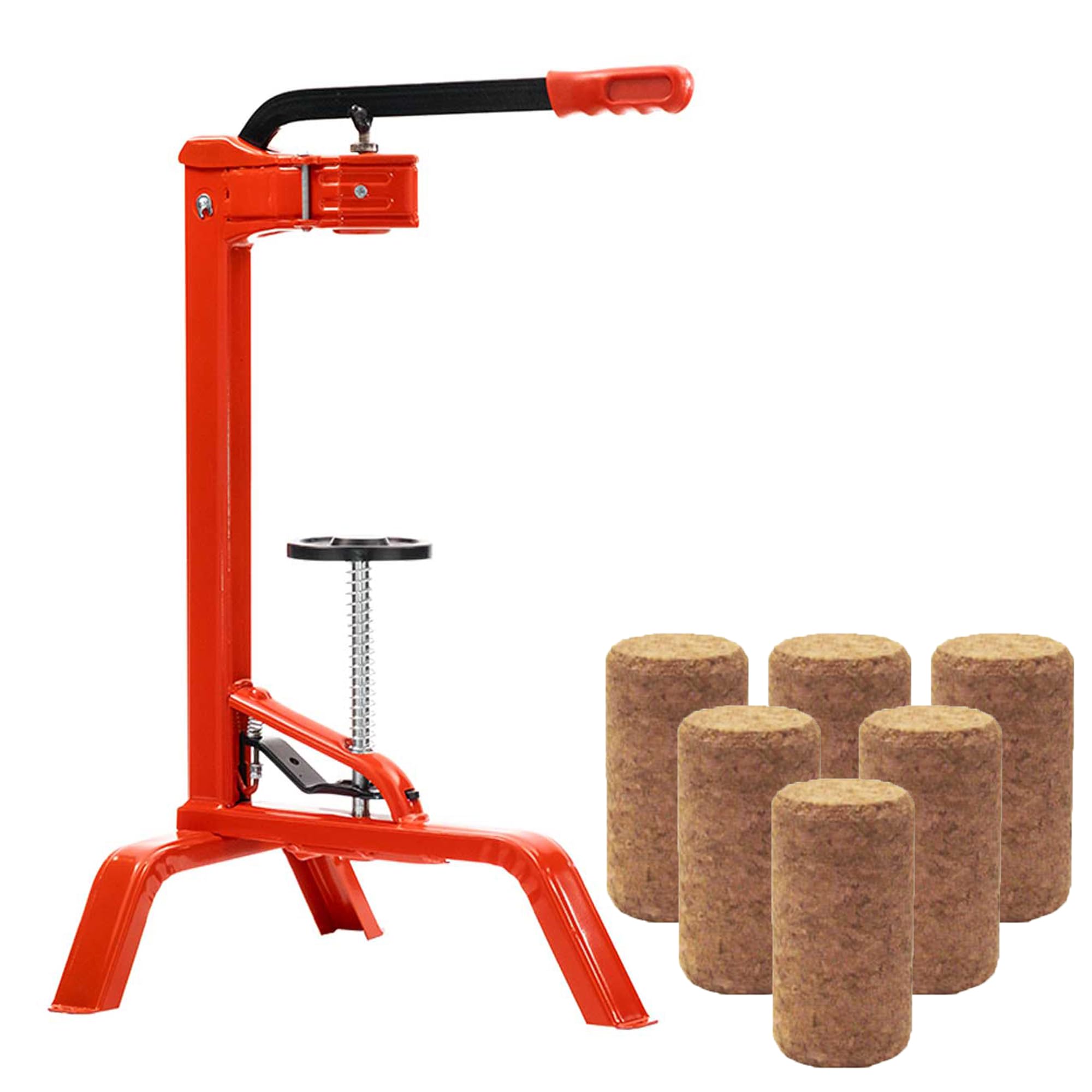 Standkorkmaschine + 25 Weinkorken 38x22 gepresst Verkorker Weinflaschen Korkmaschine Weinherstellung