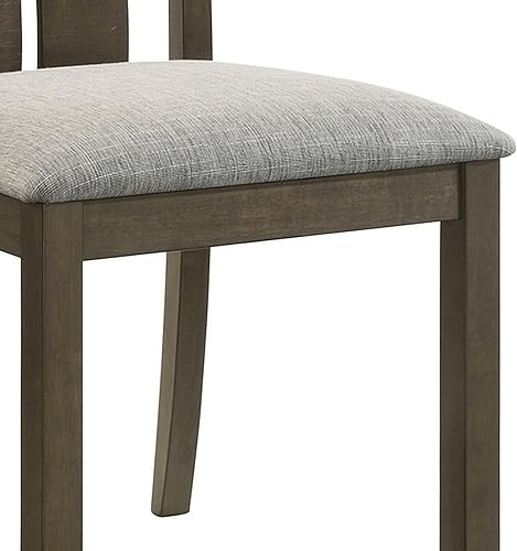 Miniatura 4 de Juego de 2 sillas de comedor con respaldo de listones y asiento de tela, juegos de sillas de mesa de cocina para habitación, sala de estar,