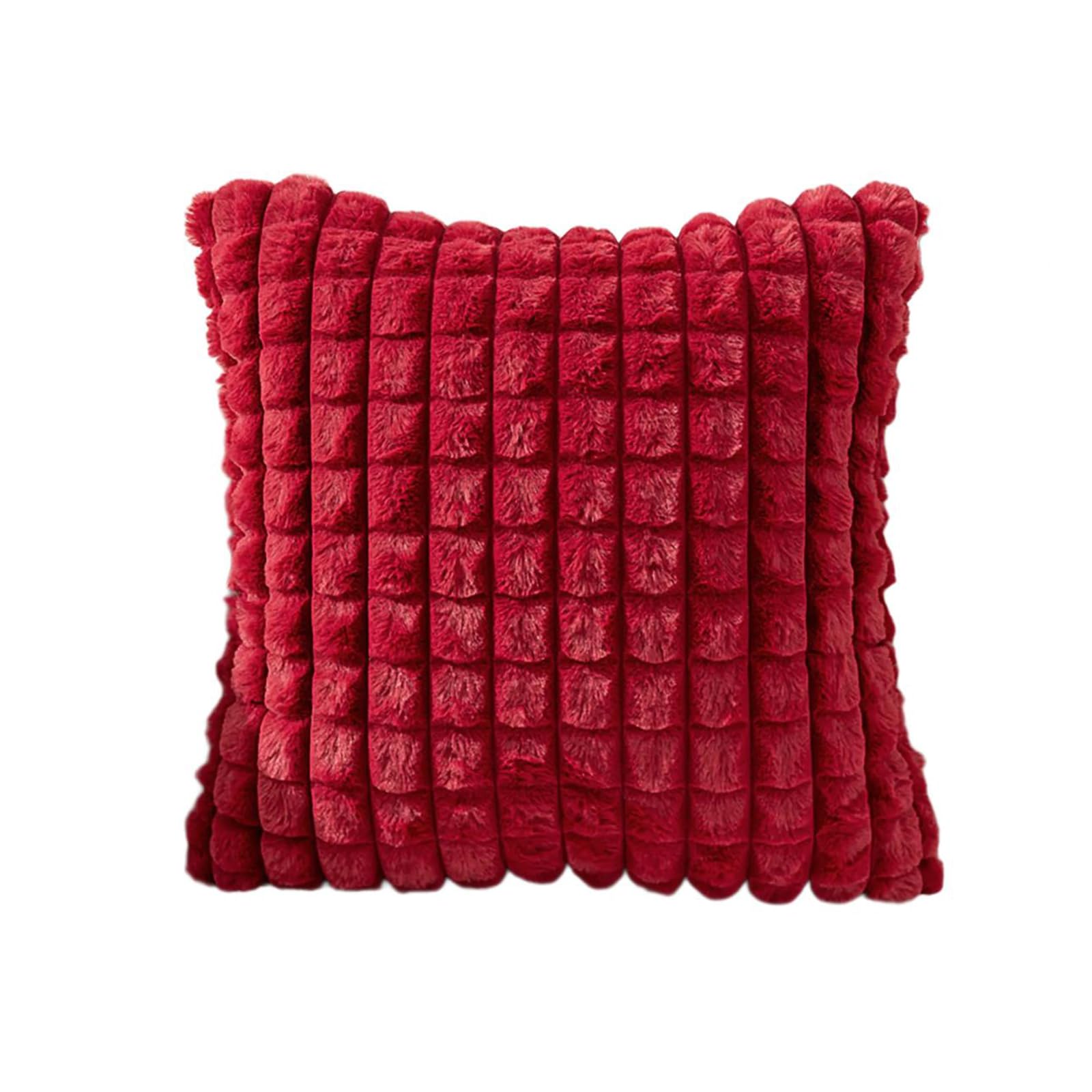 yanwuwa New Year Plushie Pillow Covers, Luxurious Feel Pillowcase for Couch and Bedroom Decoration Pillow Case 1PC Decorative Covers