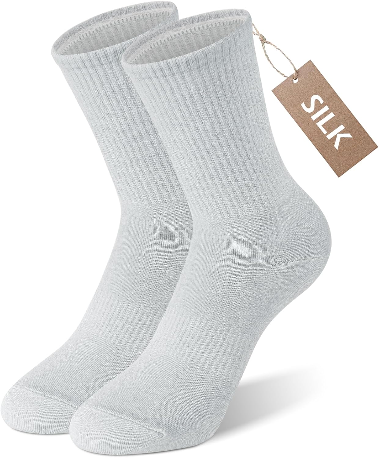 SilkDream Silk Cooling Socks for Women Light Compression Crew Socks Moisture Wicking Breathable Soft Gifts for Her