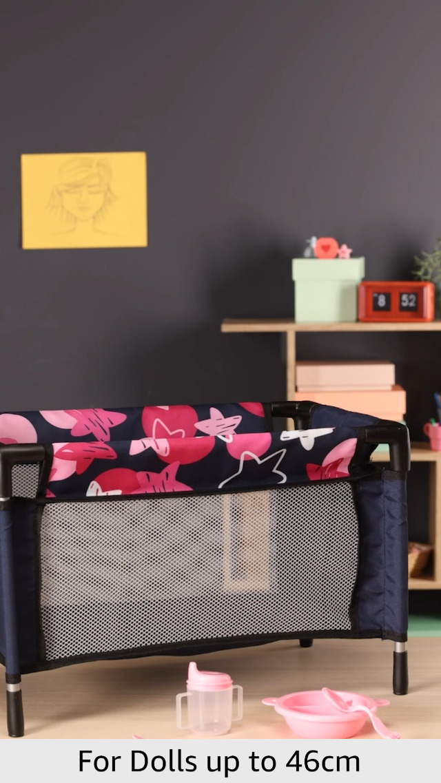 Bayer Design-63637AB Conjunto De Accesorios, Set, Kit Con Porta, Bolsa Bandolera, Trona, Columpio, Portador Muñeca, Juguete, Unicornio, Color Rosa Con Corazones (63637AB