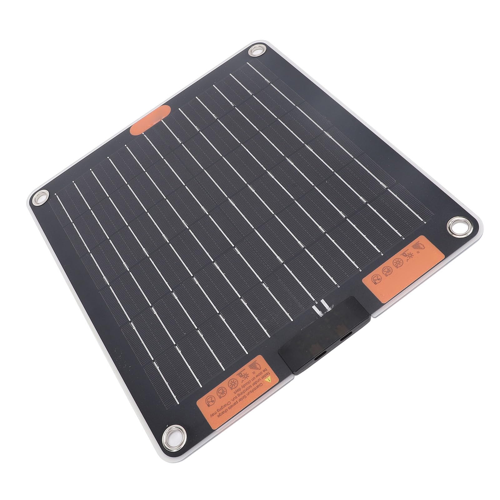 Rengue Caricabatterie Solare Portatile a Pannello Solare Bifacciale con Doppio Tipo C e Doppia USB 20W in Silicio Monocristallino Design Ultra Sottile per Viaggi, Campeggio, Uso Esterno