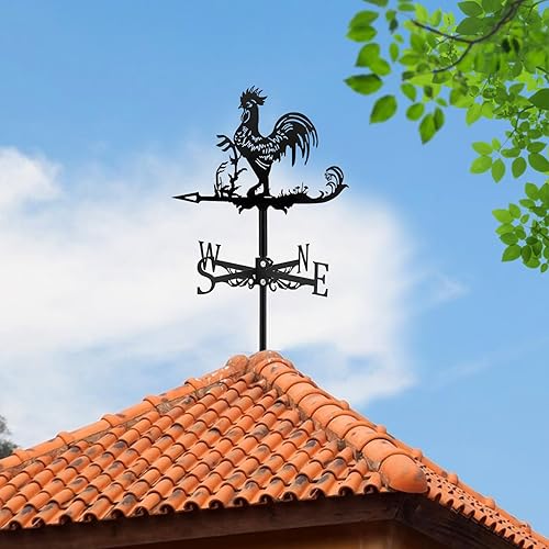 Miniatura 5 de Vana de metal con forma de gallo para montaje en techo, paleta meteorológica al aire libre, para jardín, cobertizo, jardín, patio, decoración