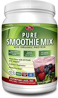 Olympian Labs Pure Smoothie Mix | Organic Vegan Protein | Added Probiotics, Vitamins, Minerals, CLA, & Flax