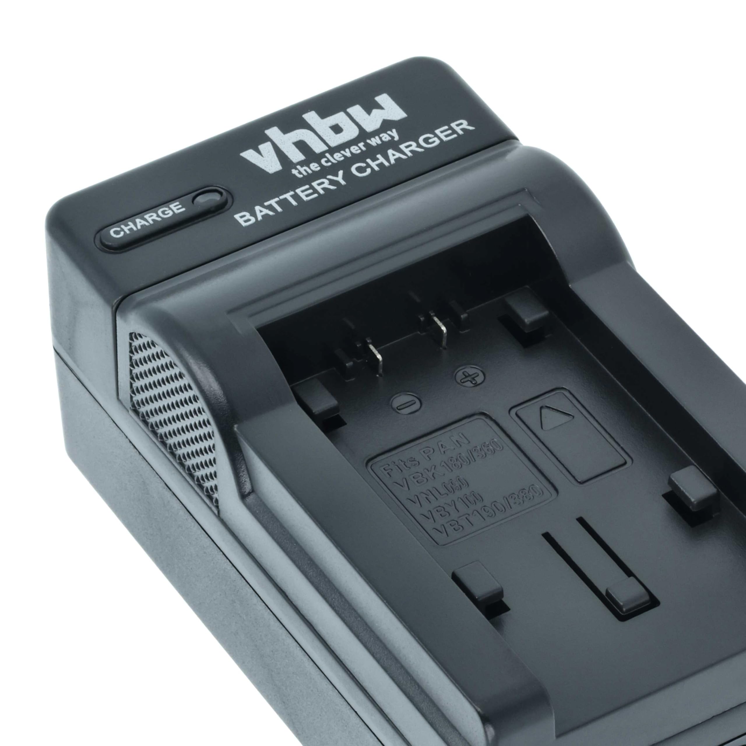 vhbw Ładowarka kompatybilna z Panasonic SDR-S45, SDR-S50, SDR-S70, SDR-T50, SDR-T70 baterii, kamer, DSLR -Wsparcie ładowania