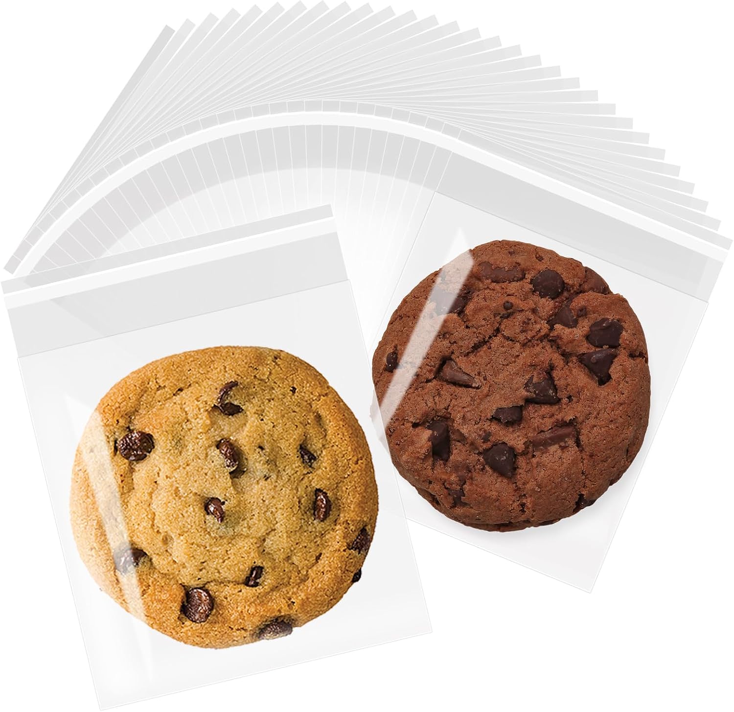 Self Sealing Cellophane Bags 100 Pcs 4 X 5 Inch,Cookie Bags With Seal for Gift Wrapping,Packaging Candies,Dessert,Bakery, Cookies, Chocolate,Party Favo,Wedding and Holiday Packaging