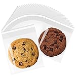 LEOSINDA Cookie Bags for Gift Giving, 200 Pcs 4X 5 Inch Clear Cellophane Bags Self Sealing for Gift Wrapping,Packaging Candies,Dessert,Bakery, Cookies, Chocolate,Party Favor