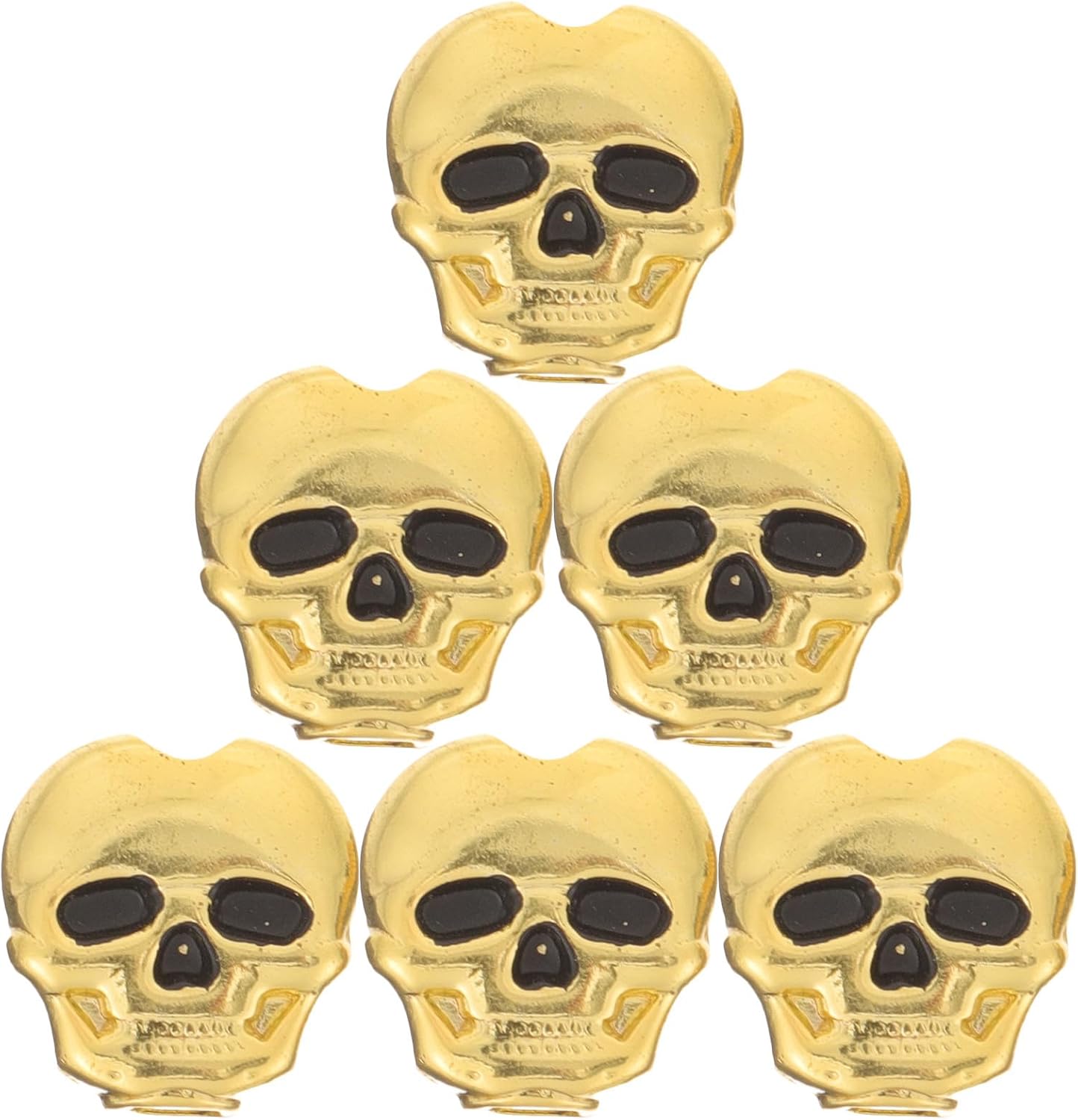 6 Set Skull Shaped Guitar Tuning Peg Buttons Golden Metal Screws Creative Replacement Accessories for Tuning Guitar Strings Plastic and Metal Material