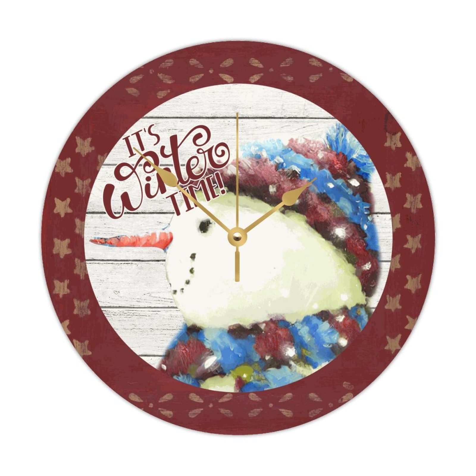 Horloge bonhomme de neige silencieuse en bois pour en finir avec les bruits