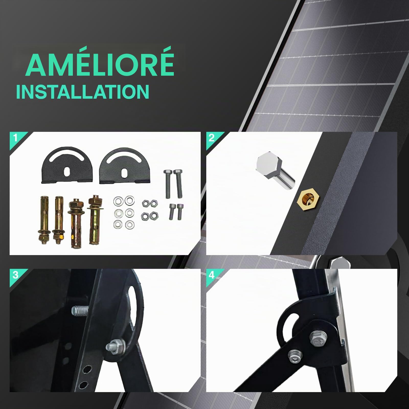 Lampe Solaire Exterieur, Batterie de grande capacité de 18,000 mAh, Lumiere Solaire Exterieur 6500K, plus de 2000lm, étanche IP66, Pour jardins et terrasses avec Télécommande, câble de 2,5 m