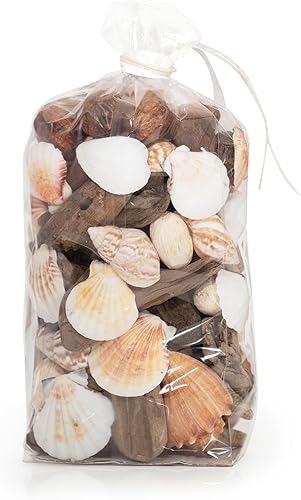 Miniatura 2 de ANDALUCA Seashells, Starfish Driftwood Fragancia Potpourri florero y cuenco decorativo (Coral Beach)