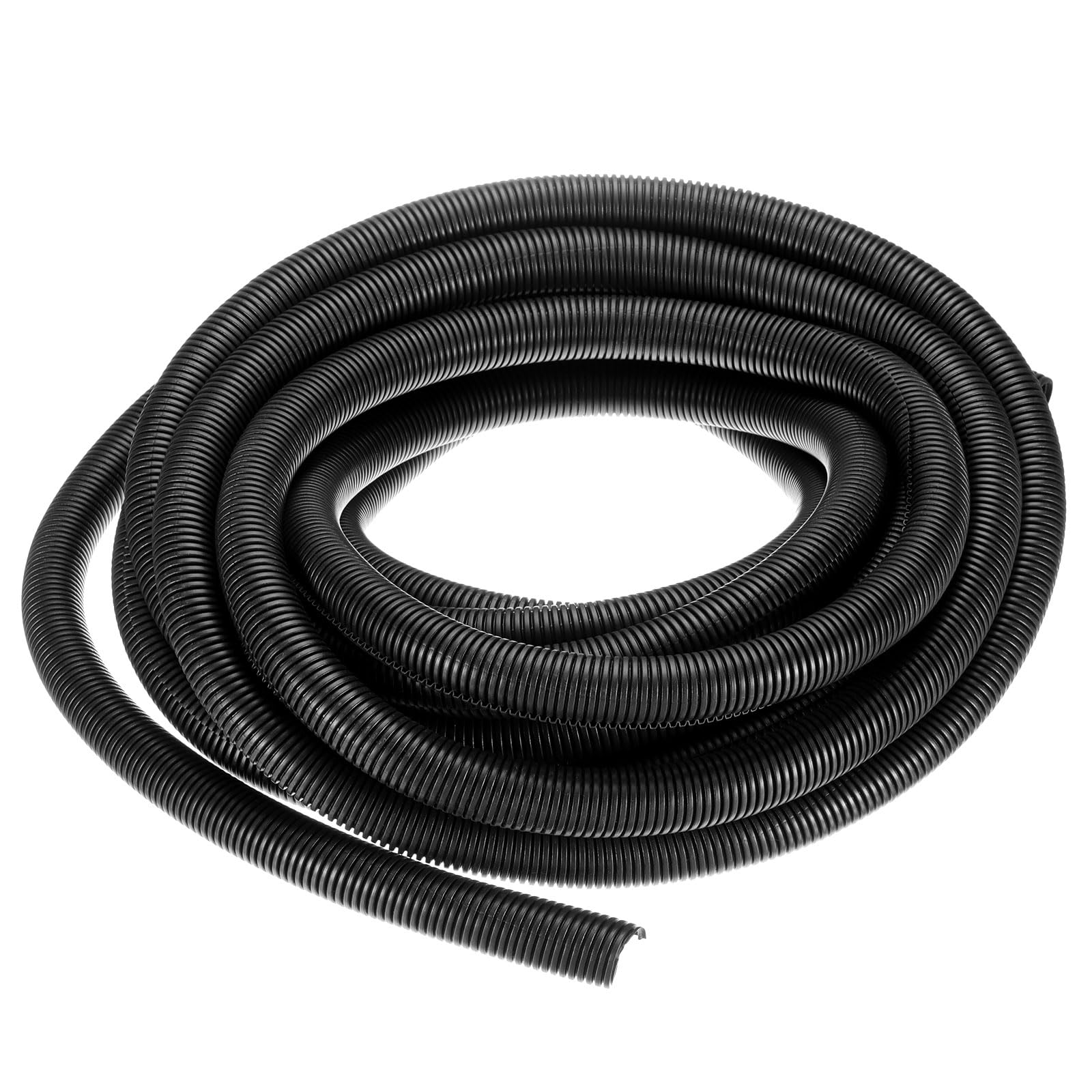 sourcing map 3/4 Inch x 33 Ft Split Wire Loom Tubing, Guard Convoluted Flex, Protective Split Cable Conduit, Flexible Wire Protector Tubing, Electrical Cord Cover, Black โ image 1