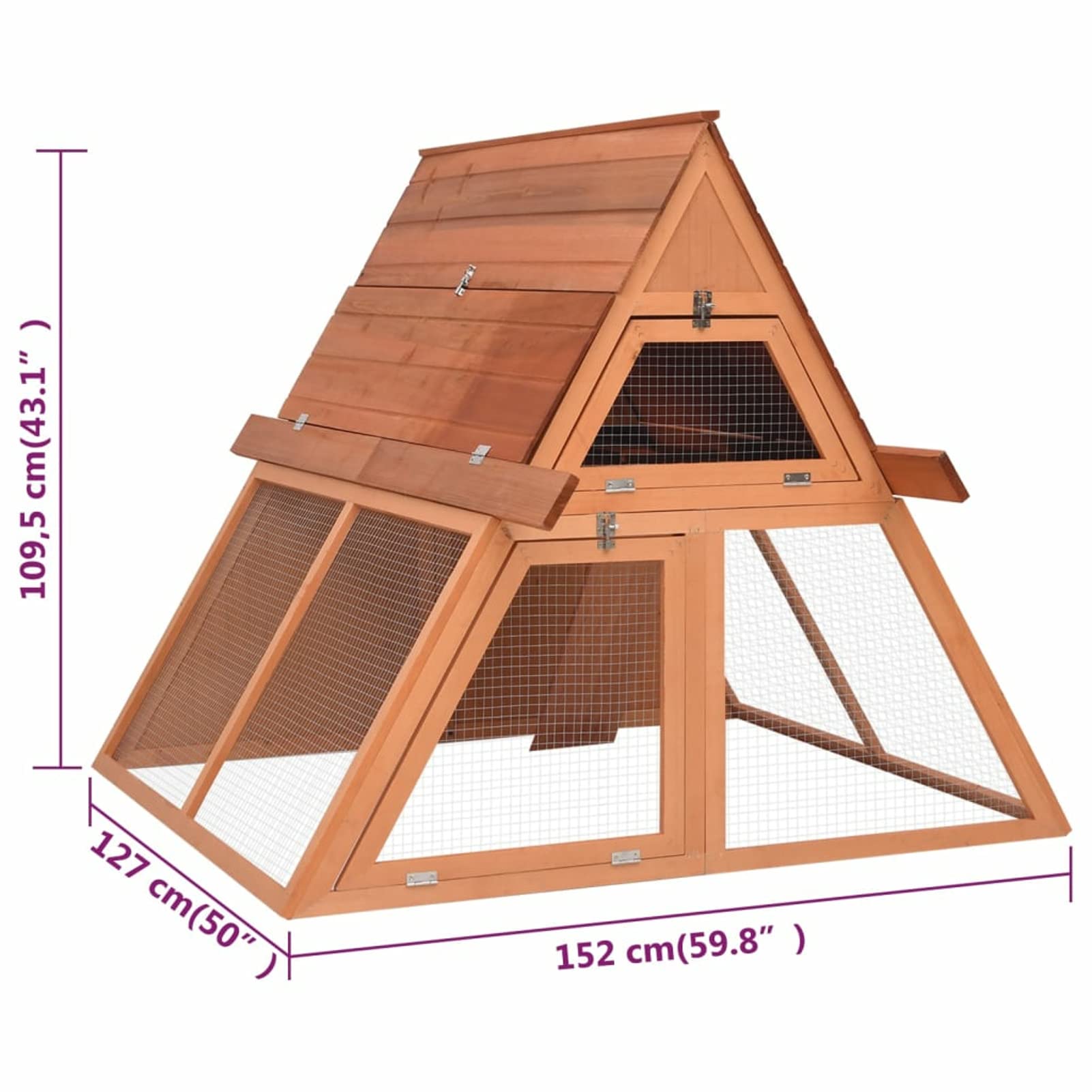 Conejera, XIAOGUANG Jaula Cobaya, Jaulas para Conejos, Jaula Hamster, Casa Conejo, Casita Conejo, Nido Conejo, de Madera Maciza de Abeto 152x127x109,5 cm
