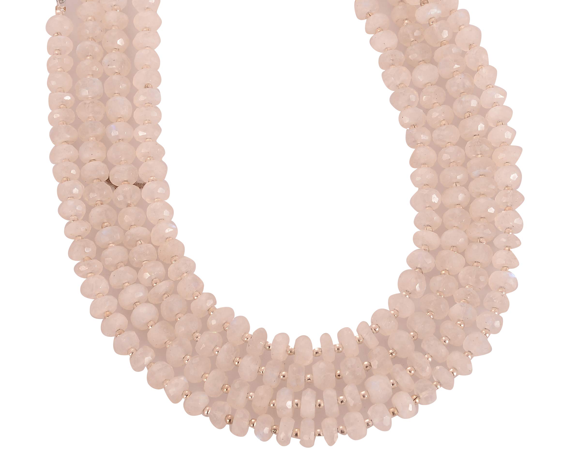 5 Strang-natürliche AAA Weiß Regenbogen-Micro facettierte Rondelle Perlen | Mondstein 8mm Rondelle facettiertes Korn für Schmuckherstellung |14" Strand |Mondstein facettierte 8 mm Perlen