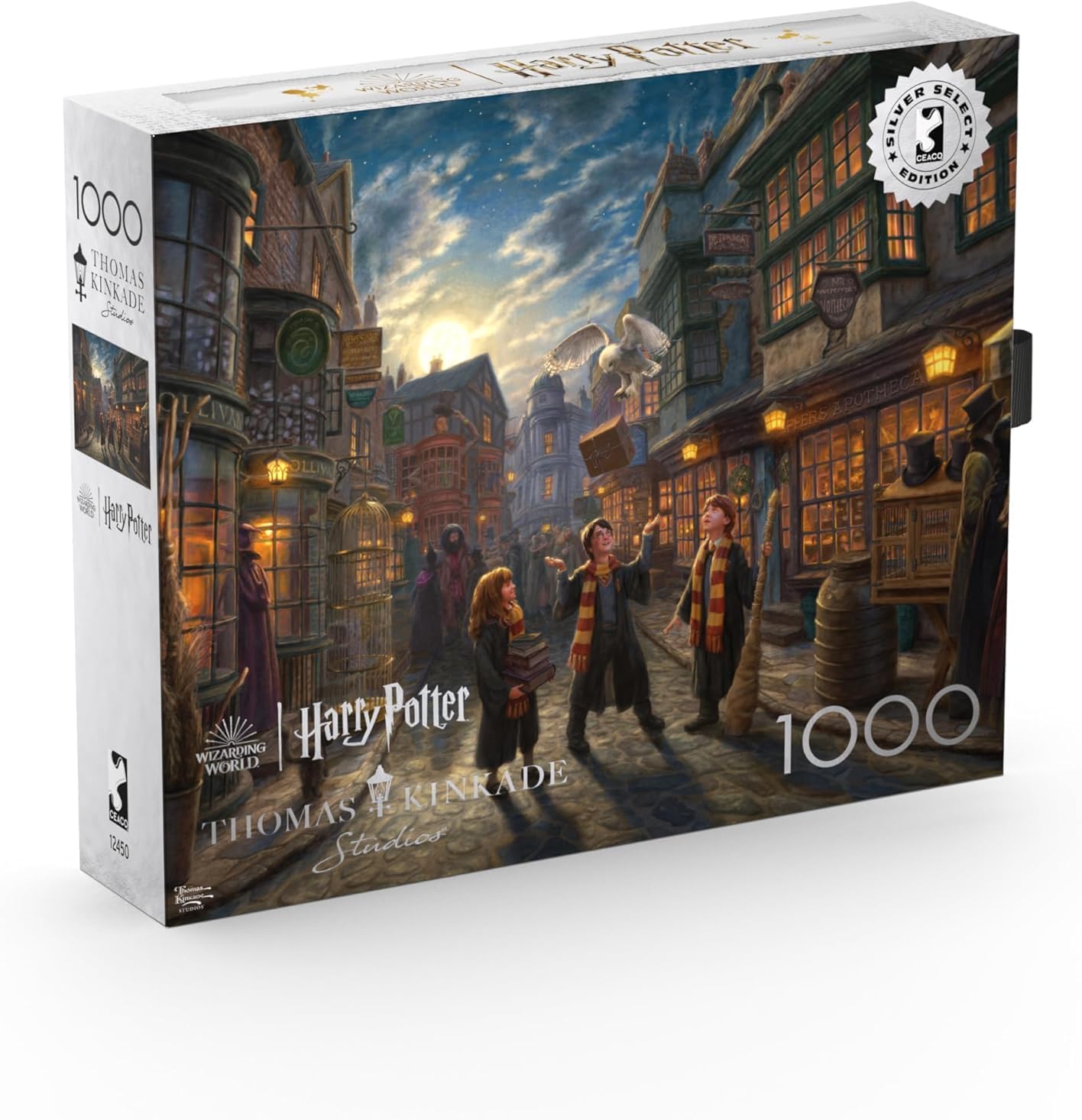 Ceaco - Silver Select - Thomas Kinkade - Harry Potter Diagon Alley - 1000 Piece Jigsaw Puzzle for Adults -Challenging Puzzle Perfect for Game Nights - Size is 26.75 x 19.75