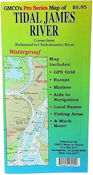 James River Fishing Map Amazon.com : Gmco 16200Ps Tidal James River Map : Fishing Charts And Maps :  Sports & Outdoors