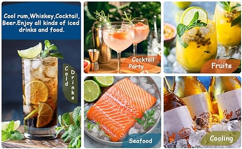 Miniatura 7 de Bandejas redondas modernas para cubitos de hielo con tapa, cuchara de Tong, 1.2 pulgadas x 99 piezas, molde redondo para cubitos de hielo con