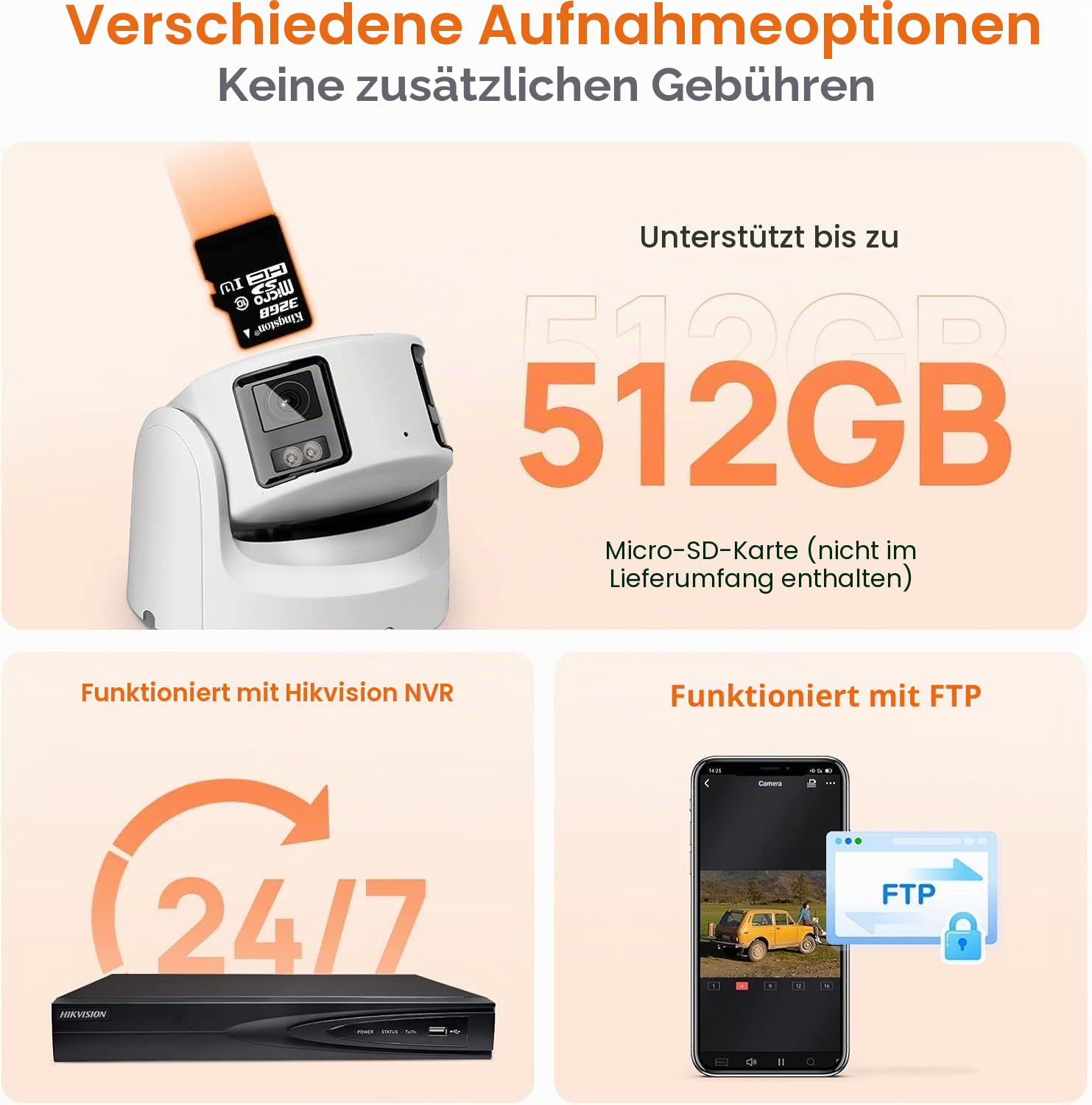 HIKVISION DS-2CD2387G2P-LSU/SL ColorVu 8MP Panorama-Turret IP-Kamera, 4 mm Festobjektiv für drinnen und draußen