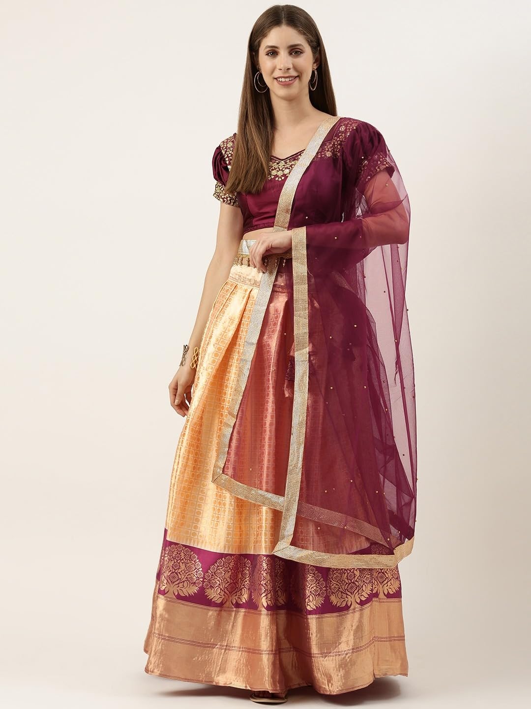 Lehenga Choli für Damen, ethnischer indischer Stil, Hochzeit, Party, tragen Sie ein vollständig genähtes Kleid