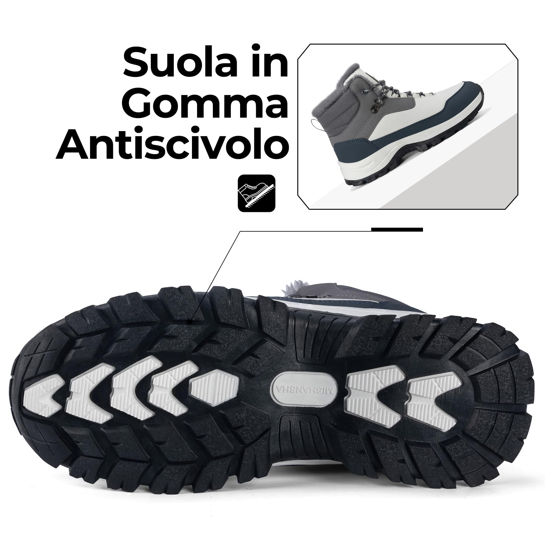 Mishansha Stivali Donna Invernali Scarpe da Escursionismo Antiscivolo Scarponi Trekking 36-42 EU
