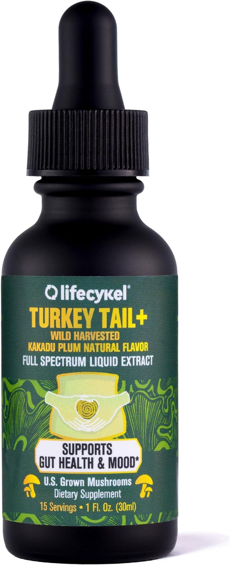 Life Cykel - Turkey Tail Mushroom Liquid Extract with Kakadu Plum - Immune Support & Digestive Health Prebiotic Supplement - Vegan, Non-GMO and Gluten Free - 1 Fl Oz
