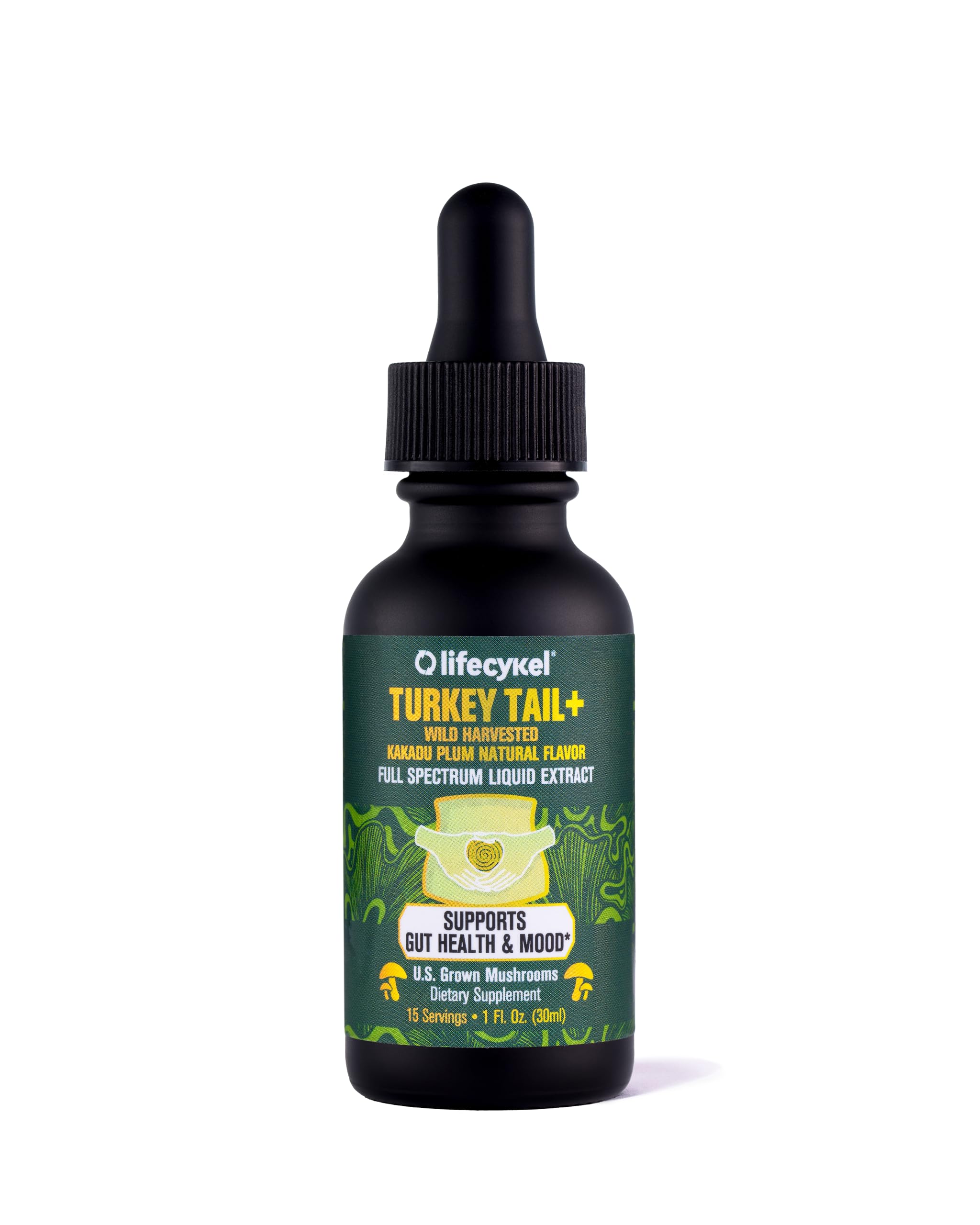 Life Cykel - Turkey Tail Mushroom Liquid Extract with Kakadu Plum - Immune Support & Digestive Health Prebiotic Supplement - Vegan, Non-GMO and Gluten Free - 1 Fl Oz