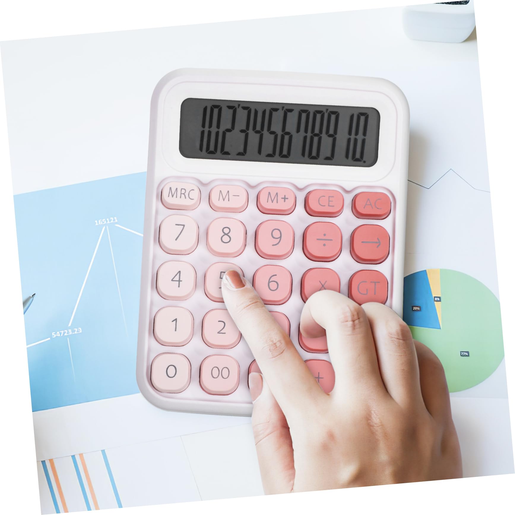 TEHAUX 4piezas Calculadora De Escritorio De Gran Pantalla Dígitos Teclas Calculadora Mecánica Portátil para y