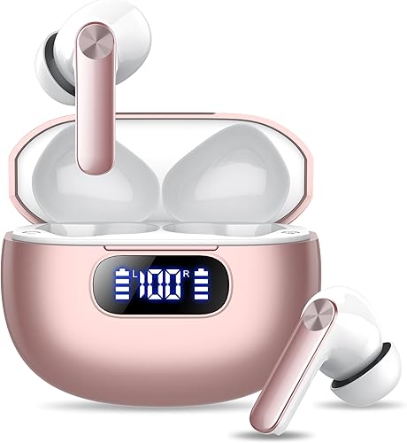 Auriculares inalámbricos, auriculares Bluetooth 5.3, pantalla de alimentación LED, auriculares inalámbricos 2025, micrófono con cancelación de ruido
