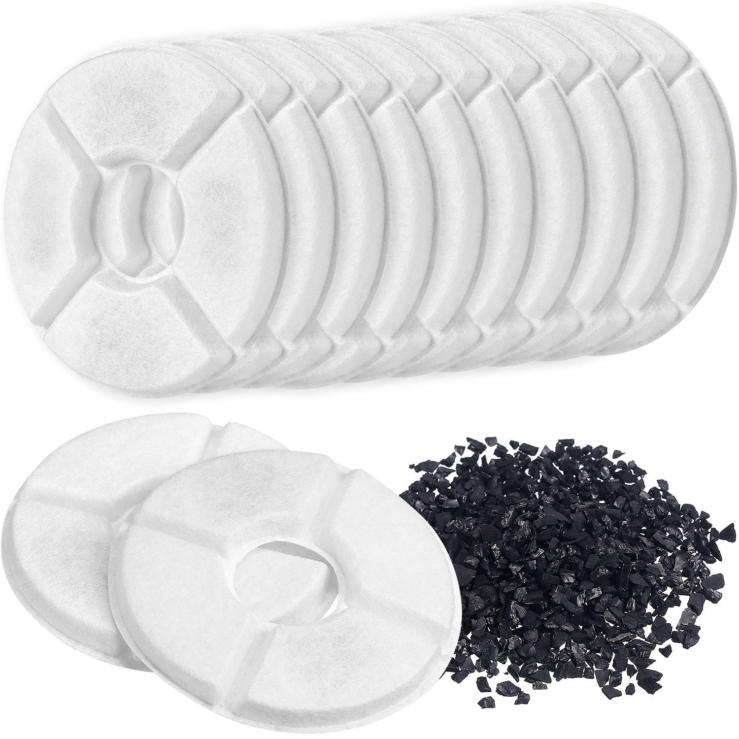 12 Piezas filtros automáticos de dispensador de Agua de Fuente de Animal de compañía, carbón Activo Reemplazo de filtros de Fuente de Agua