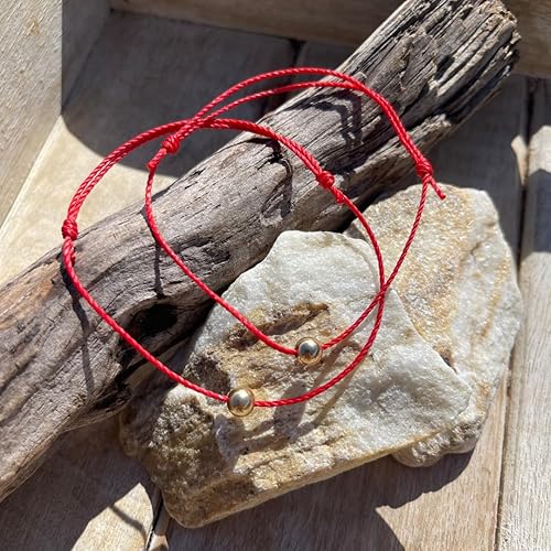 Miniatura 5 de Matching Couple Red String Bracelet - Women 925 Sterling Silver, 14K Gold Bead, Distance Bracelets, Eternal Love, Valentine's Day, Cupid Jewelry,