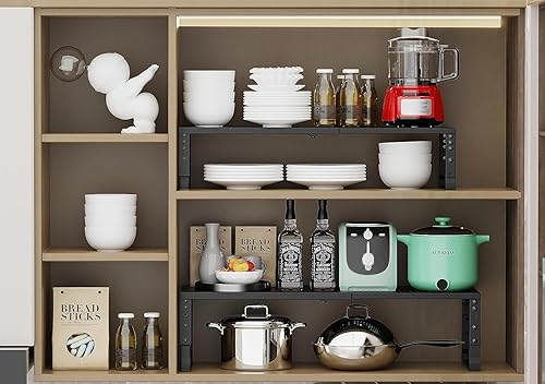 Miniatura 5 de Jojocross Organizador de estantes expandibles para cocina, estantes apilables y ajustables para despensa, baño, encimera, escritorio (paquete de