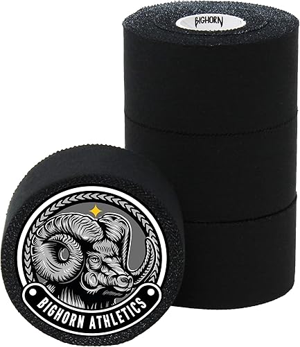 Miniatura 2 de Bighorn Athletics Cinta deportiva EZ-Tear - Cinta atlética negra para soporte de muñeca, tobillo y pie, infusión de óxido de zinc y adhesivo sin