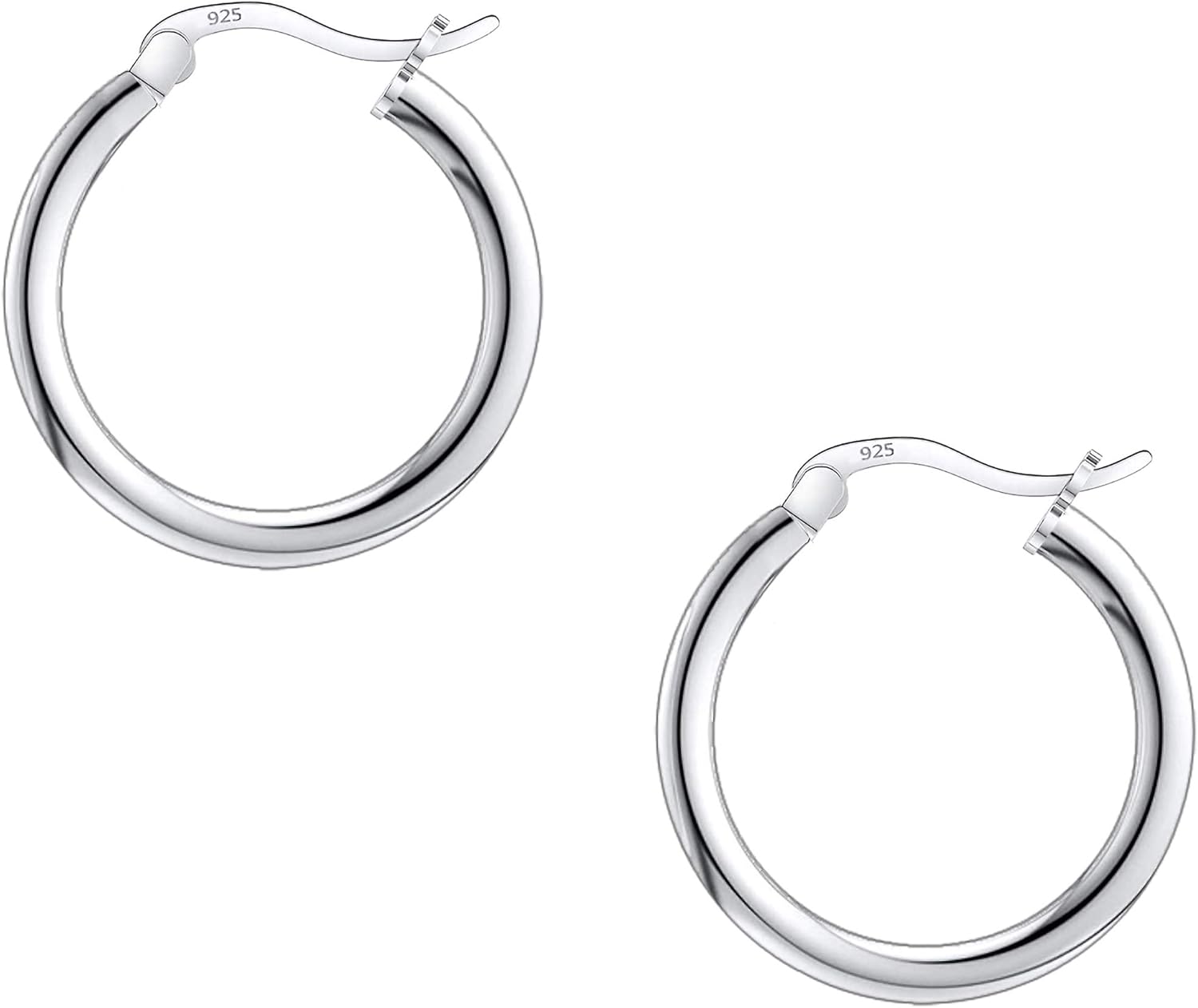Savlano 925 Sterling silver Round Hoop Earrings for Women & Men Comes in 10MM-25MM - Image 2
