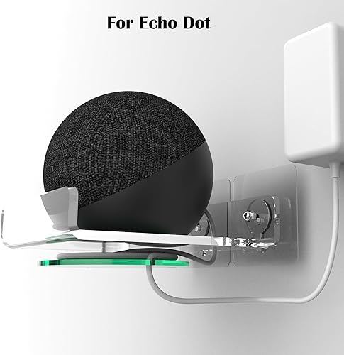 Miniatura 3 de Hecho para soporte de pared de estante de altavoz pequeño, gestión de cables integrada, para Echo Pop (versión 2023), Echo Dot 3rd, Echo Dot 4th,