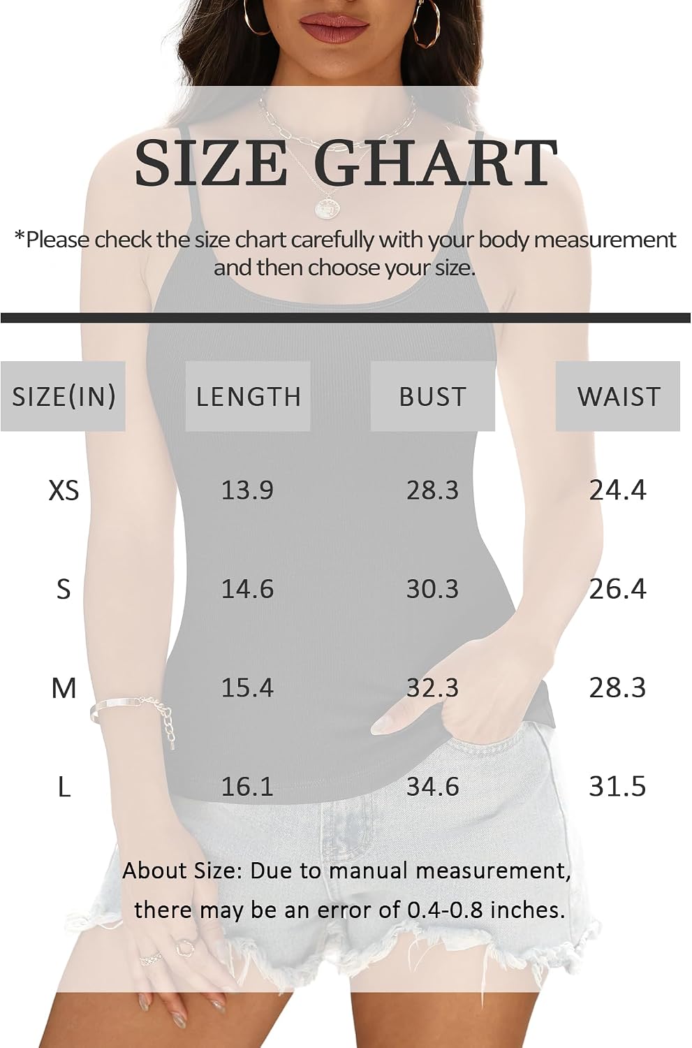 Cotton Spaghetti Strap Tank Top for Women Slim Fit U-Neck Going Out Sleeveless Under Clothes image 6