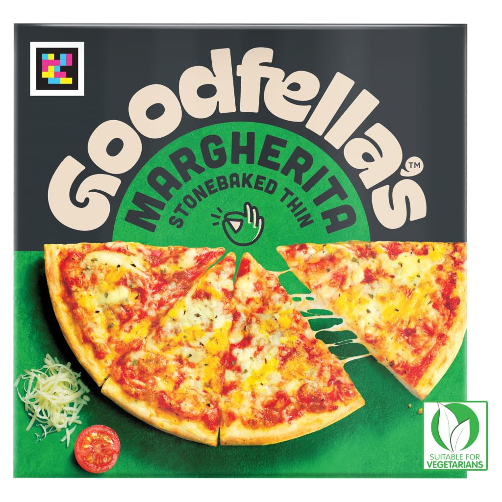 Goodfellas Stonebaked Thin Margherita Three Cheese Pizza, 334g