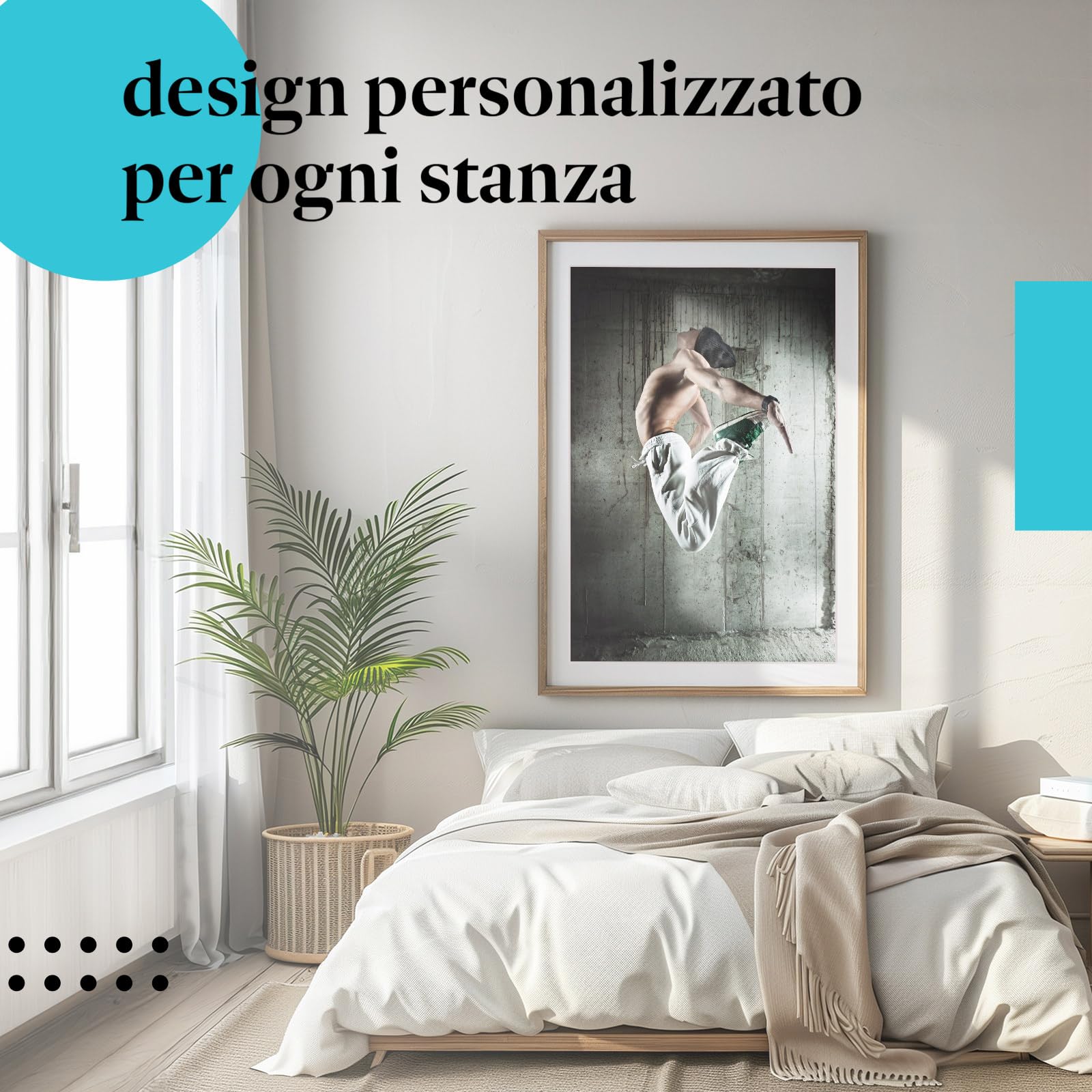 Postereck - 0518 - Hip hop, ballerino uomo salto danza musica strada - Decorazione da Parete, Stampa Artistica, Arredamento Interni, Stampa Fotografica - Tela - 100,0 cm x 75,0 cm